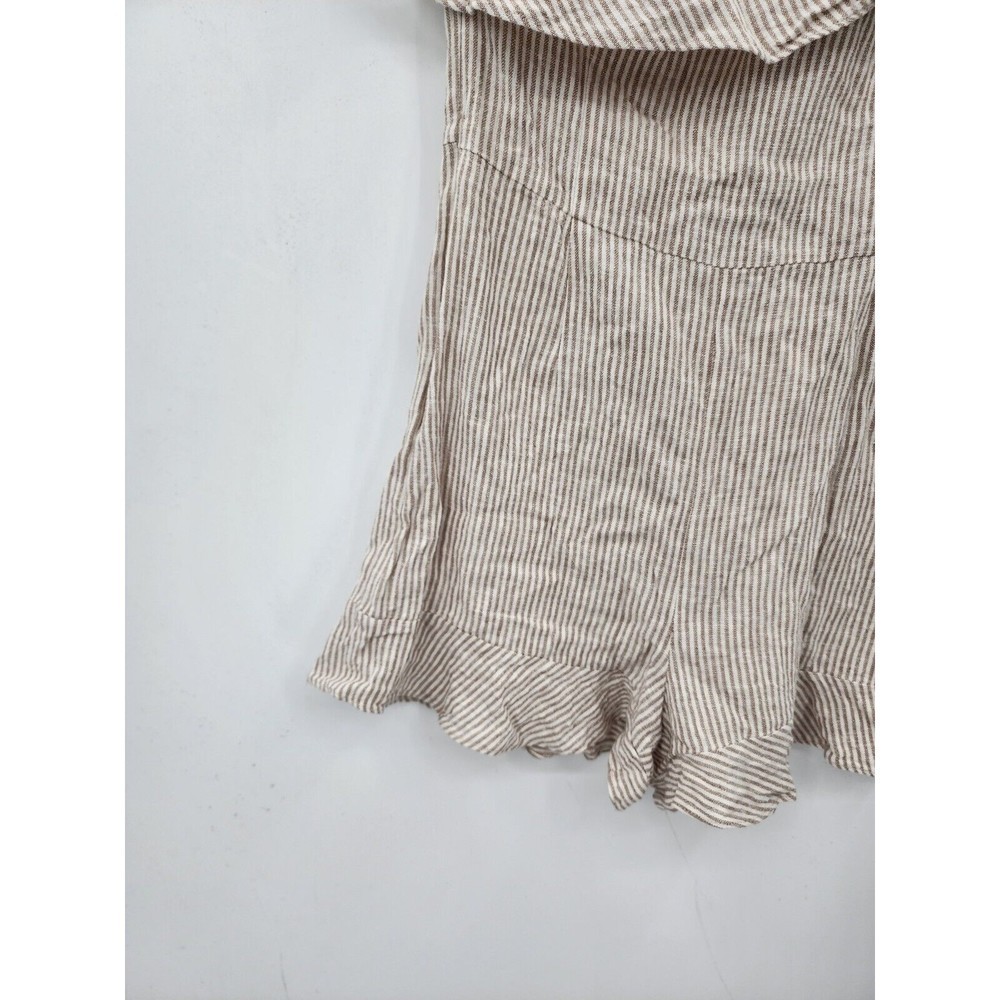 INTERMIX One-Shoulder Beige Ruffle Romper - Picture 3 of 11